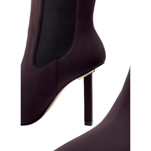 NEW Good American Neoprene Pointed Toe Chelsea Heeled Bootie in Brown Sz. 7 - Picture 4 of 4